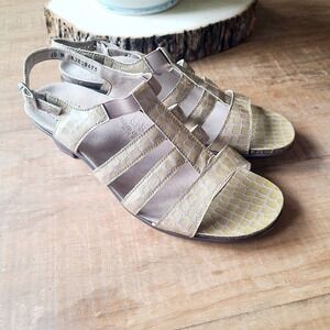 SAS Taupe‎ Croc Allegro Heel Strap Sandal Croc Embossed Comfort Women's 10M